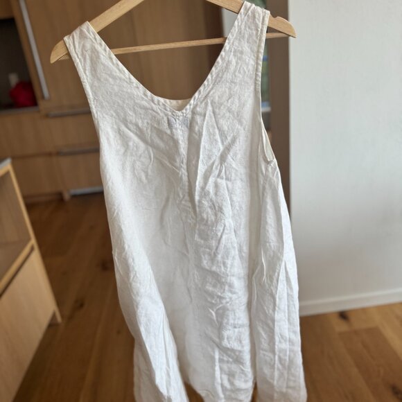 Lauren Winter White Linen Dress - Size M - Picture 2 of 4